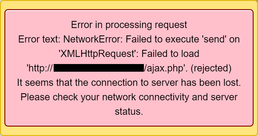 NetworkError: Failed to execute ‘send’ on ‘XMLHttpRequest’